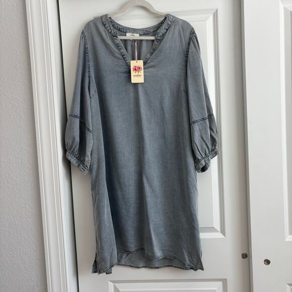 NWT Entro Women’s Sawyer Denim Shirt Dress Sz 1X Chambray Comfy Travel - Picture 2 of 15